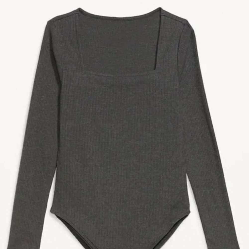 Square Neck Bodysuit - Gray (never worn)
